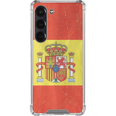 Spain Flag Distressed Galaxy S23 Clear Case